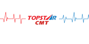 логотип компании Topstar с элементами непрерывного потока